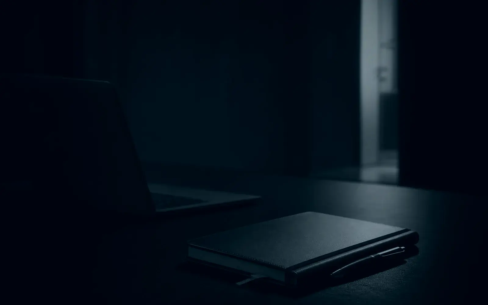 Dark reflective image about work, identity, and proportion